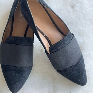 Franco Sarto Black Suede Loafers